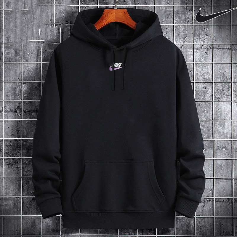 NIKE耐克连帽卫衣男装夏季新款情侣运动服黑色宽松套头衫FB7789