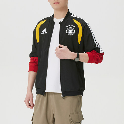 阿迪达斯男装梭织夹克外套2026夏季新款休闲运动服跑步上衣KB4476