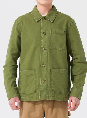 Timberland添柏岚男装工装夹克外套春装绿色户外休闲运动服A425F