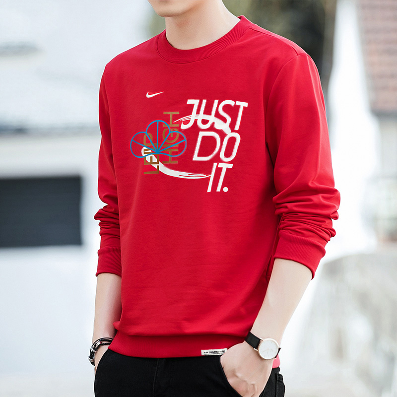 耐克运动服Nike本命年红色圆领