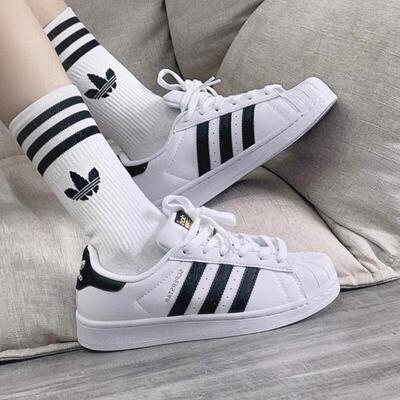 Adidas阿迪达斯三叶草SUPERSTAR男女经典金标贝壳头运动休闲板鞋