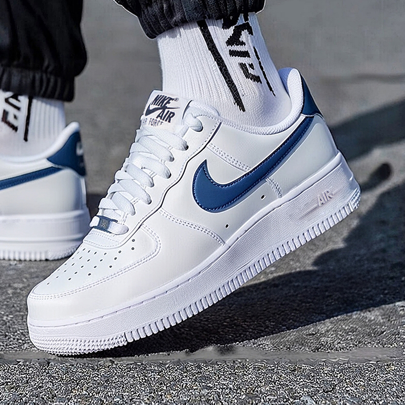 耐克男鞋Nike Air Force1空军一号白蓝AF1低帮运动板鞋FJ4146
