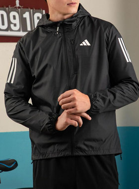 Adidas阿迪达斯梭织连帽夹克男装2025上衣户外运动休闲外套IN1483