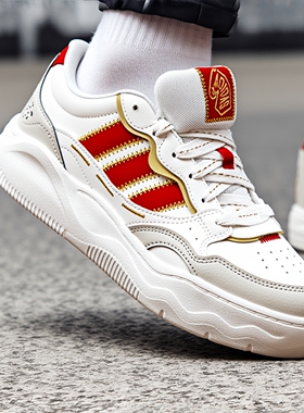 阿迪达斯男女鞋Lite Shuffle网球鞋26马年新年红色运动休闲鞋板鞋