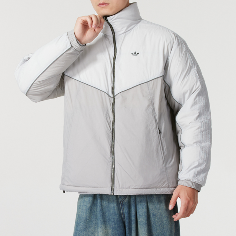 阿迪达斯三叶草羽绒服男短款厚外套2025秋季新款保暖运动服JD3746