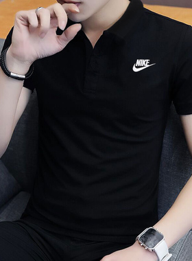 NIKE耐克POLO衫短袖男 2026夏季新款运动服翻领T恤黑色半袖CJ4457