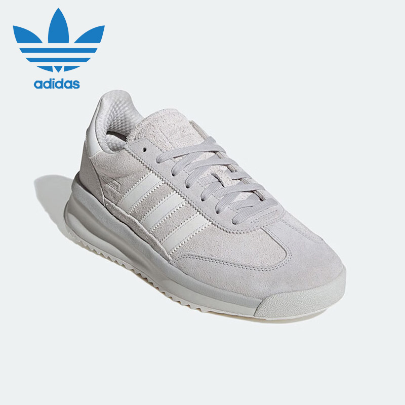 阿迪达斯灰色休闲鞋男鞋女鞋25冬季新款三叶草运动鞋跑步鞋JH5090