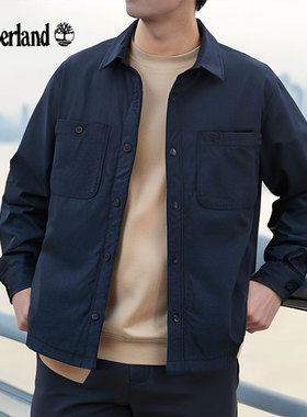 Timberland添柏岚男装梭织夹克新款户外旅游休闲服蓝色上衣A5MB2