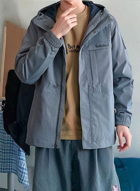 添柏岚男装户外休闲衣梭织外套新款徒步登山休闲防风夹克A695W