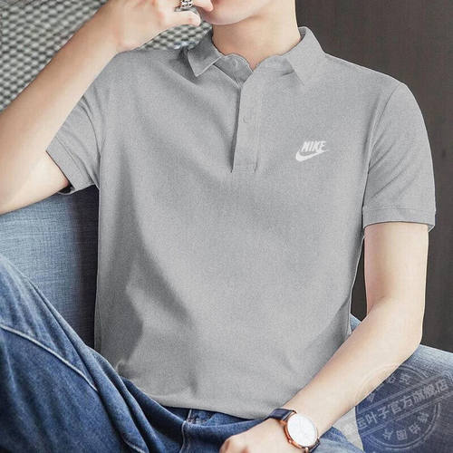 Nike耐克灰色POLO衫男装夏季新款运动服跑步T恤翻领短袖潮FN389