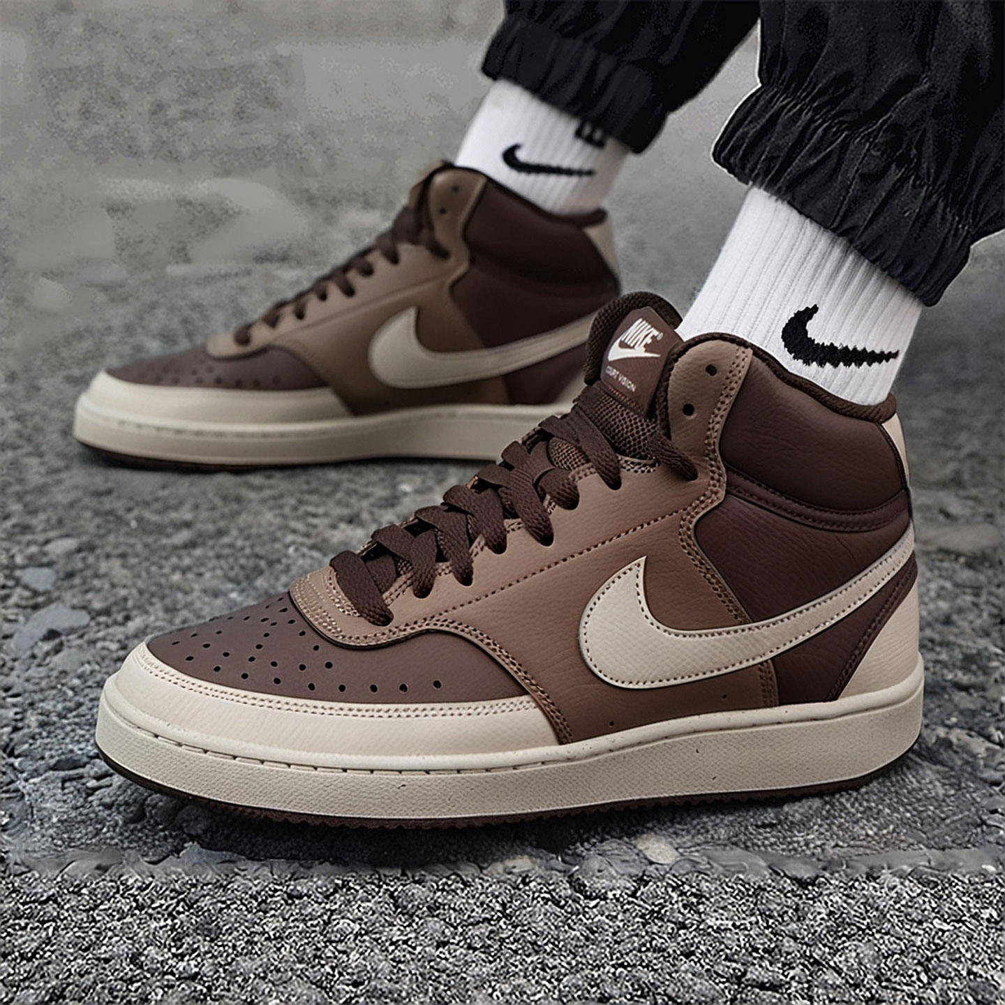 耐克男子运动鞋2025冬新品Court复古篮球风中帮休闲鞋 DN3577-200