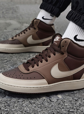 耐克男子运动鞋2025冬新品Court复古篮球风中帮休闲鞋 DN3577-200