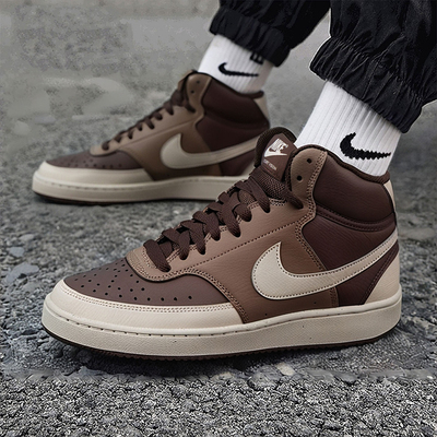 耐克男子运动鞋2025冬新品Court复古篮球风中帮休闲鞋 DN3577-200