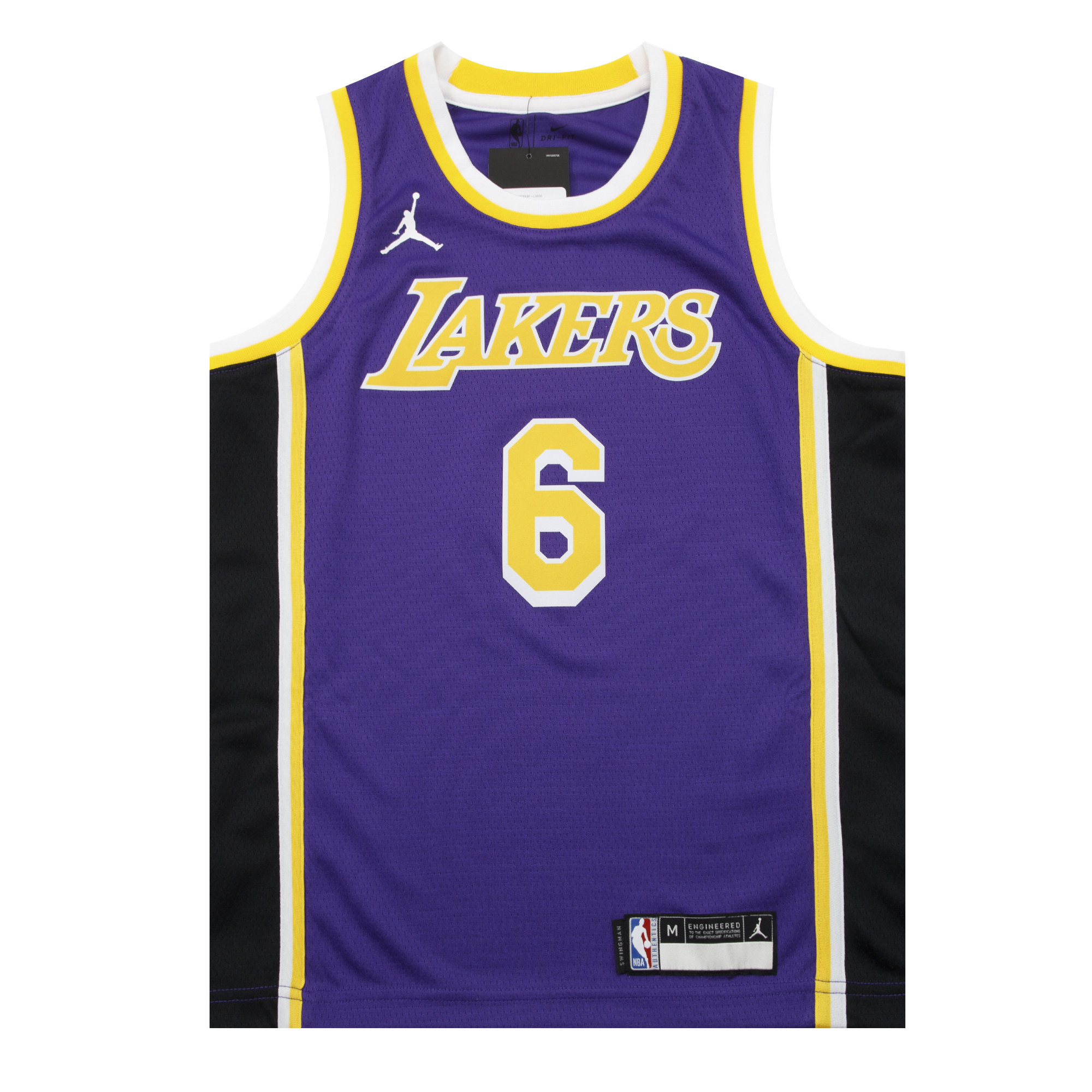 耐克官方正品球员款球衣湖人队詹姆斯6号版青少年jordan篮球服