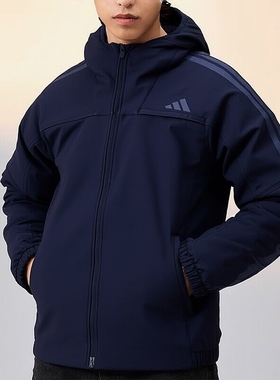 阿迪达斯加绒夹克男装秋冬新款保暖防风运动服梭织休闲外套KA1306