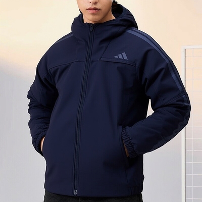 阿迪达斯加绒夹克男装秋冬新款保暖防风运动服梭织休闲外套KA1306