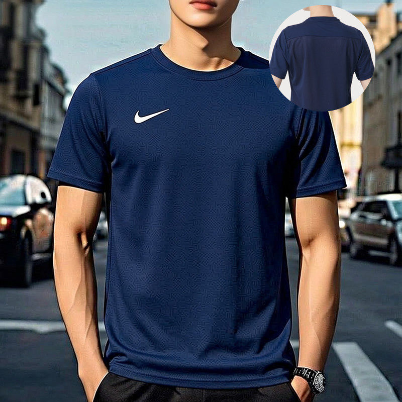 藏蓝色短袖Nike耐克正品速干T恤男子薄款运动服春夏新款跑步上衣