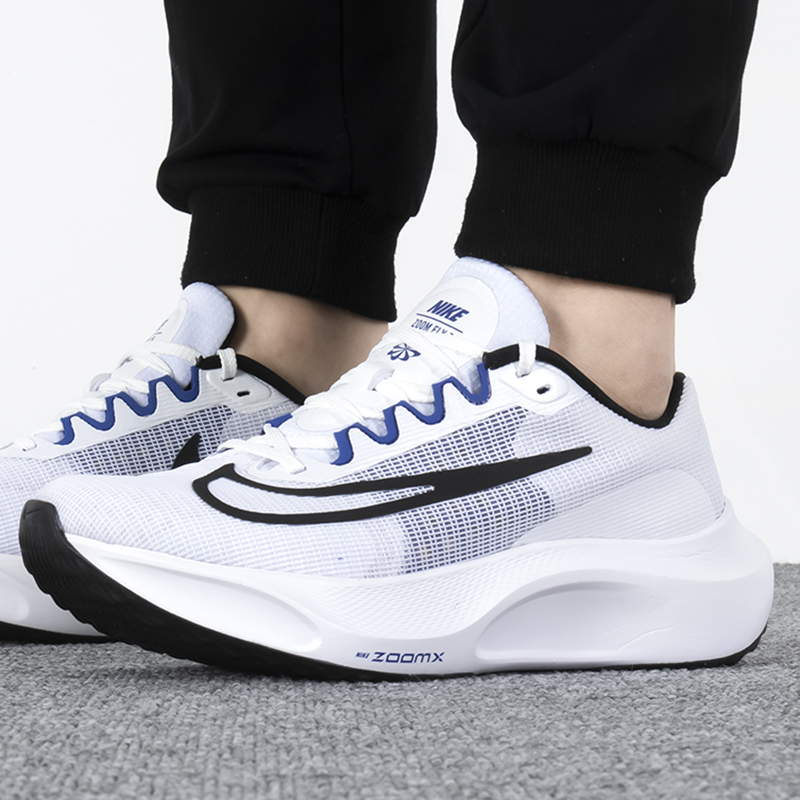 耐克NIKE跑步鞋男鞋zoom fly 5碳板马拉松白黑缓震透气轻便跑步鞋