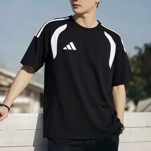 adidas阿迪达斯短袖男装黑色跑步半袖26夏新款运动服健身服KB1348