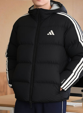 阿迪达斯羽绒服男装2025新款秋冬保暖外套户外休闲运动服 KC2490