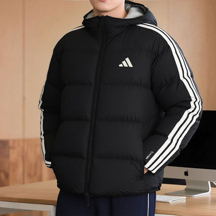 阿迪达斯羽绒服男装2025新款秋冬保暖外套户外休闲运动服 KC2490