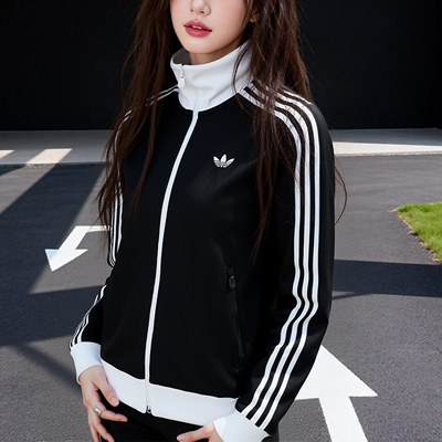 阿迪达斯三叶草女装立领运动服夹克上衣2026春新款针织外套KD7969