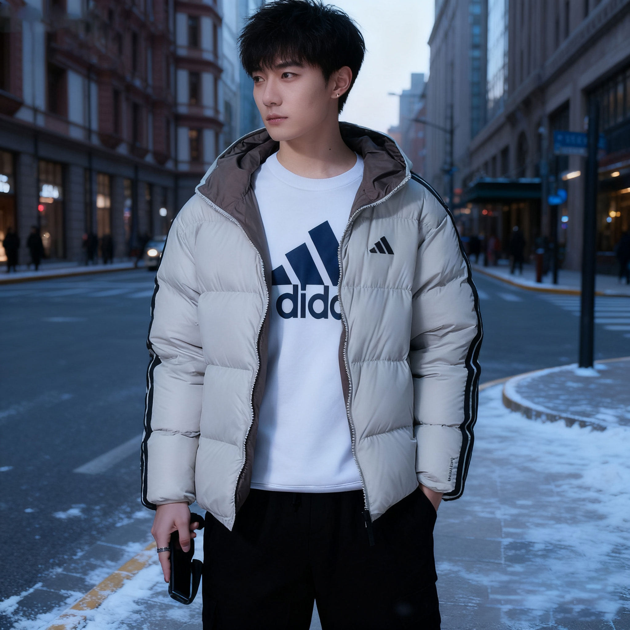 Adidas阿迪达斯羽绒服男2025冬季双面穿运动羽绒服保暖外套KC2492