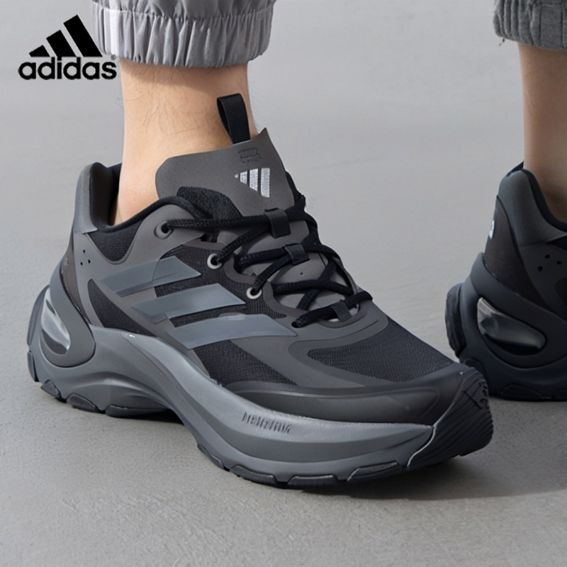 阿迪达斯男女鞋黑色厚底老爹鞋训练运动鞋透气网面休闲鞋JH9631