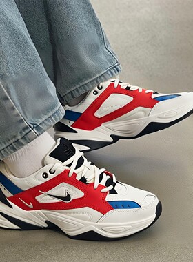 NIKE耐克男鞋新年款红色休闲鞋运动鞋复古M2K厚底老爹鞋AV4789