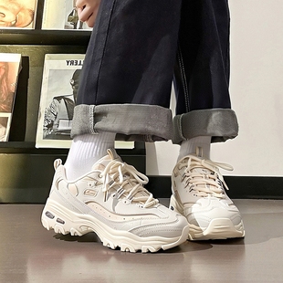 斯凯奇(Skechers)官方正品老爹鞋女鞋冬季款厚底时尚休闲鞋熊猫鞋