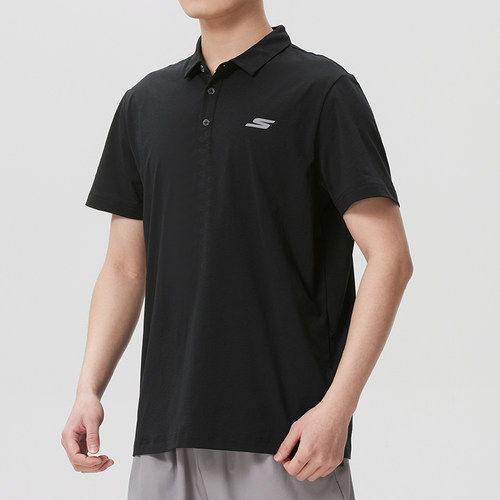 斯凯奇男装短袖T恤26夏季新款透气POLO衫跑步运动服P226M216-03K8