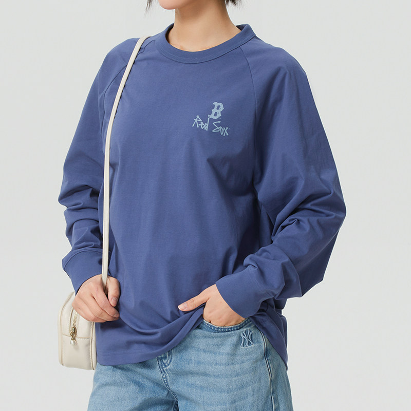 MLB官方男女同款圆领长袖T恤2026春季新款涂鸦背标宽松运动套头,运动服/休闲服装,运动卫衣/套头衫,淘宝优惠券,粉丝福利购,淘宝优惠卷