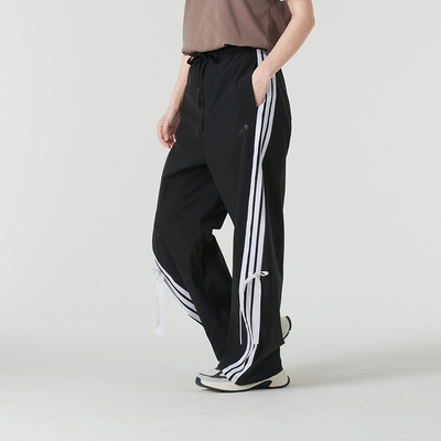 阿迪达斯女裤梭织长裤子运动裤26春季新款休闲裤透气健身裤JY7666
