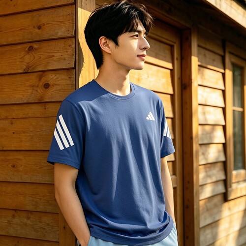 adidas阿迪达斯男子圆领上衣运动服健身训练服休闲短袖T恤JZ7692