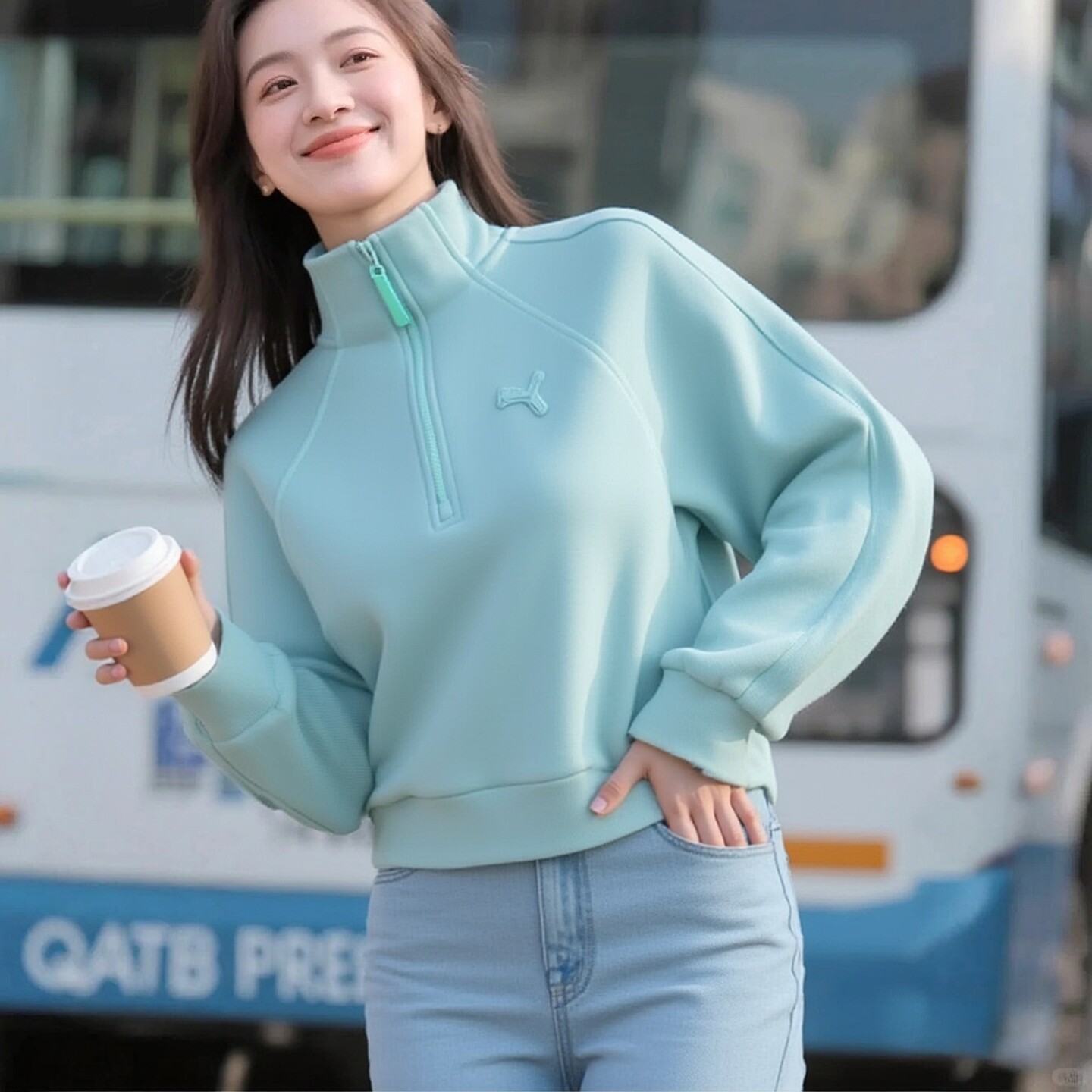 PUMA彪马女装夏季立领加绒卫衣2026新款保暖针织长袖套头衫635727
