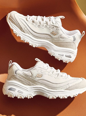 斯凯奇女鞋熊猫鞋官方旗舰冬季厚底老爹鞋缓震运动鞋休闲鞋 11936