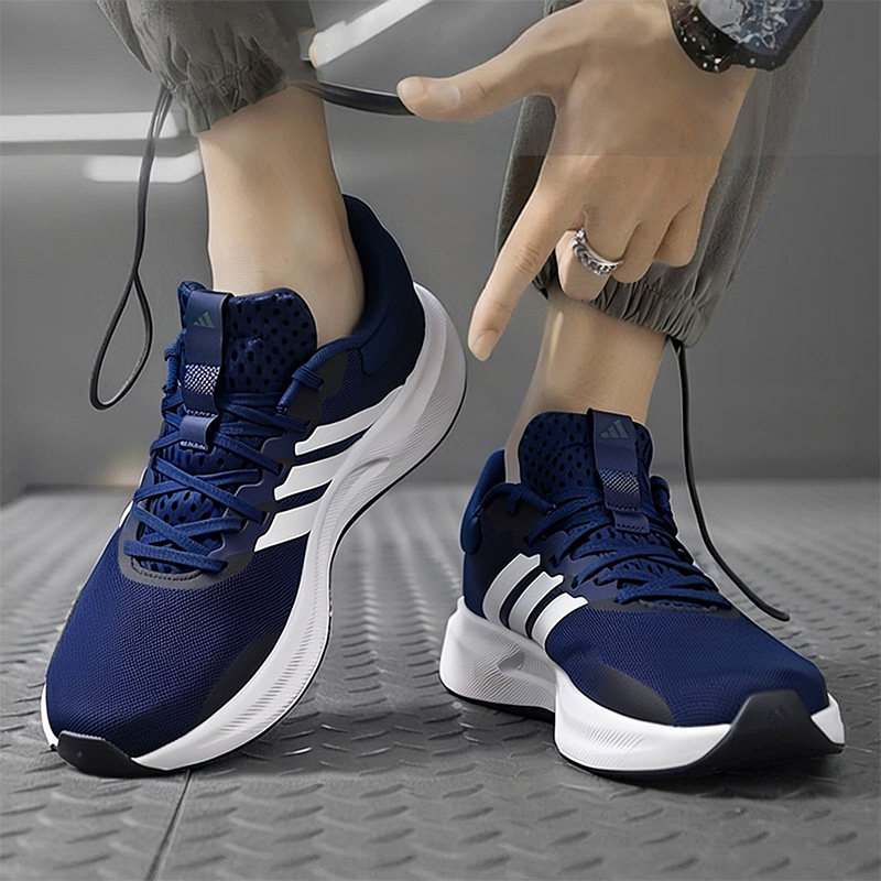 adidas阿迪达斯蓝色跑步鞋男鞋新款健身训练低帮透气运动鞋JH5082