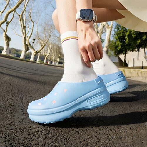 Adidas阿迪达斯三叶草女鞋厚底包头鞋26秋季厨师鞋穆勒鞋KH5902