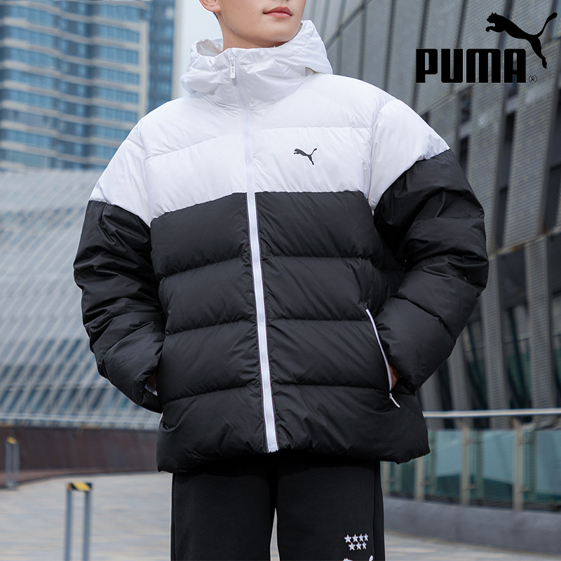 彪马羽绒服男装25秋冬新款运动服户外舒适保暖防风防寒连帽外套男