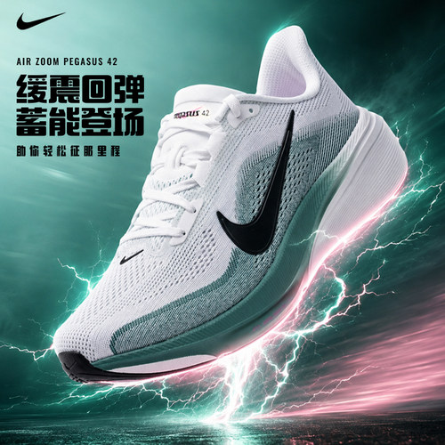 NIKE耐克男鞋飞马42代26新款公路跑鞋透气缓震运动鞋IB1873-110