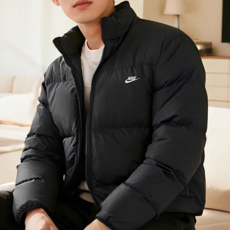 NIKE耐克短款羽绒服男装25新款拒水立领外套保暖面包服IB2976-010