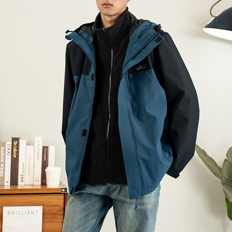 斯凯奇男装女装2025秋冬新款户外防风冲锋运动上衣摇粒绒内胆外套