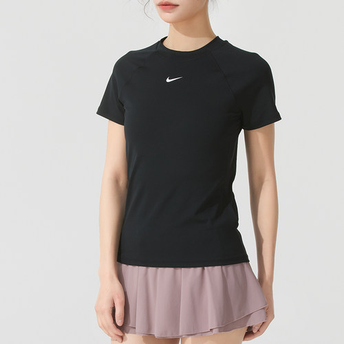 耐克NIKE女装黑色短袖T恤26夏新款运动服修身速干半袖FV7843-010