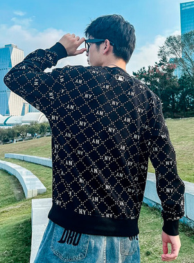 美职棒MLB官网 卫衣男女运动圆领套头衫NY老花宽松上衣3AMTM0134