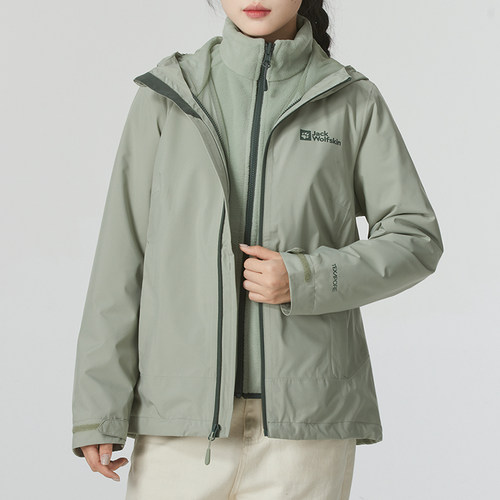 狼爪女装户外冲锋衣24秋新款抓绒三合一保暖运动夹克外套5031991