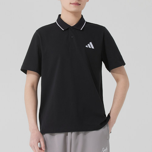 阿迪达斯翻领短袖男夏季新款运动服POLO衫半袖T恤JE9023
