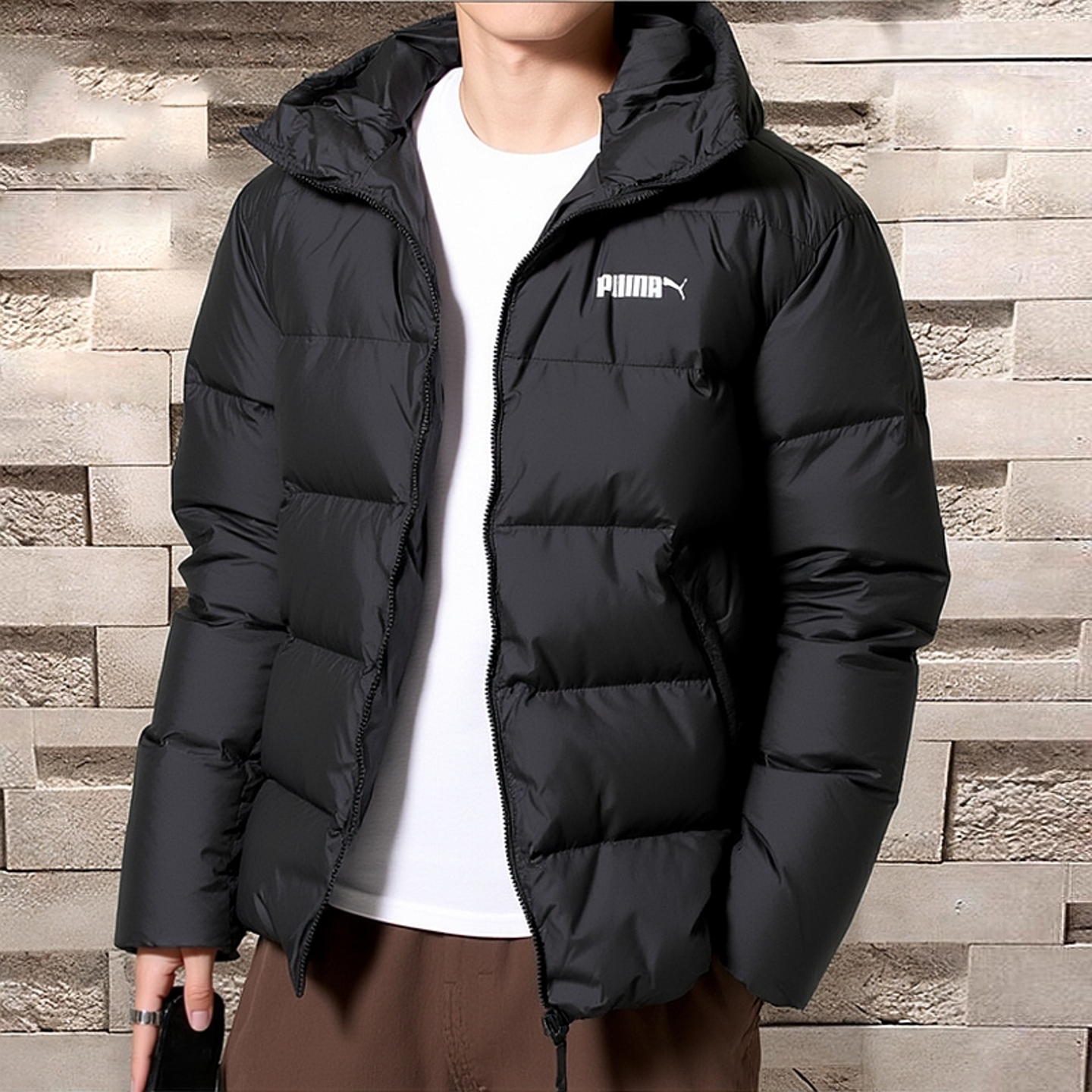 PUMA彪马羽绒服男2025冬季新款加厚保暖夹克连帽外套防风短款棉羽