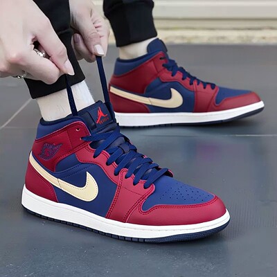 耐克NIKEAJ中高帮男鞋 26夏季新款运动鞋air jordan1舒适耐磨中帮