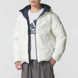 阿迪达斯三叶草男装两面穿羽绒服短款25秋冬新款运动服保暖KC2491