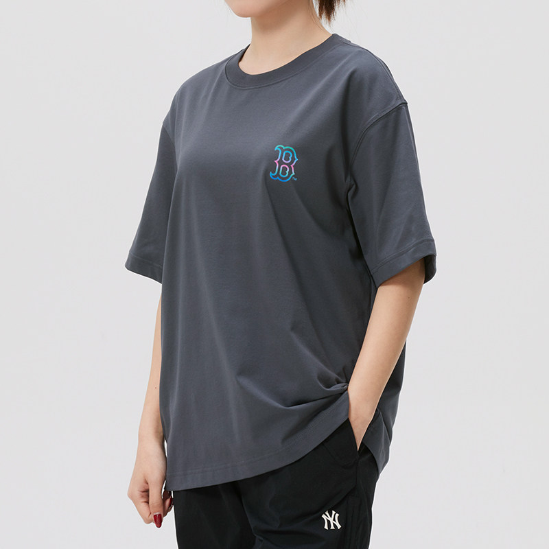MLB男女短袖T恤26秋季新款休闲跑步透气运动半袖3ATSB0663-43GRD图片